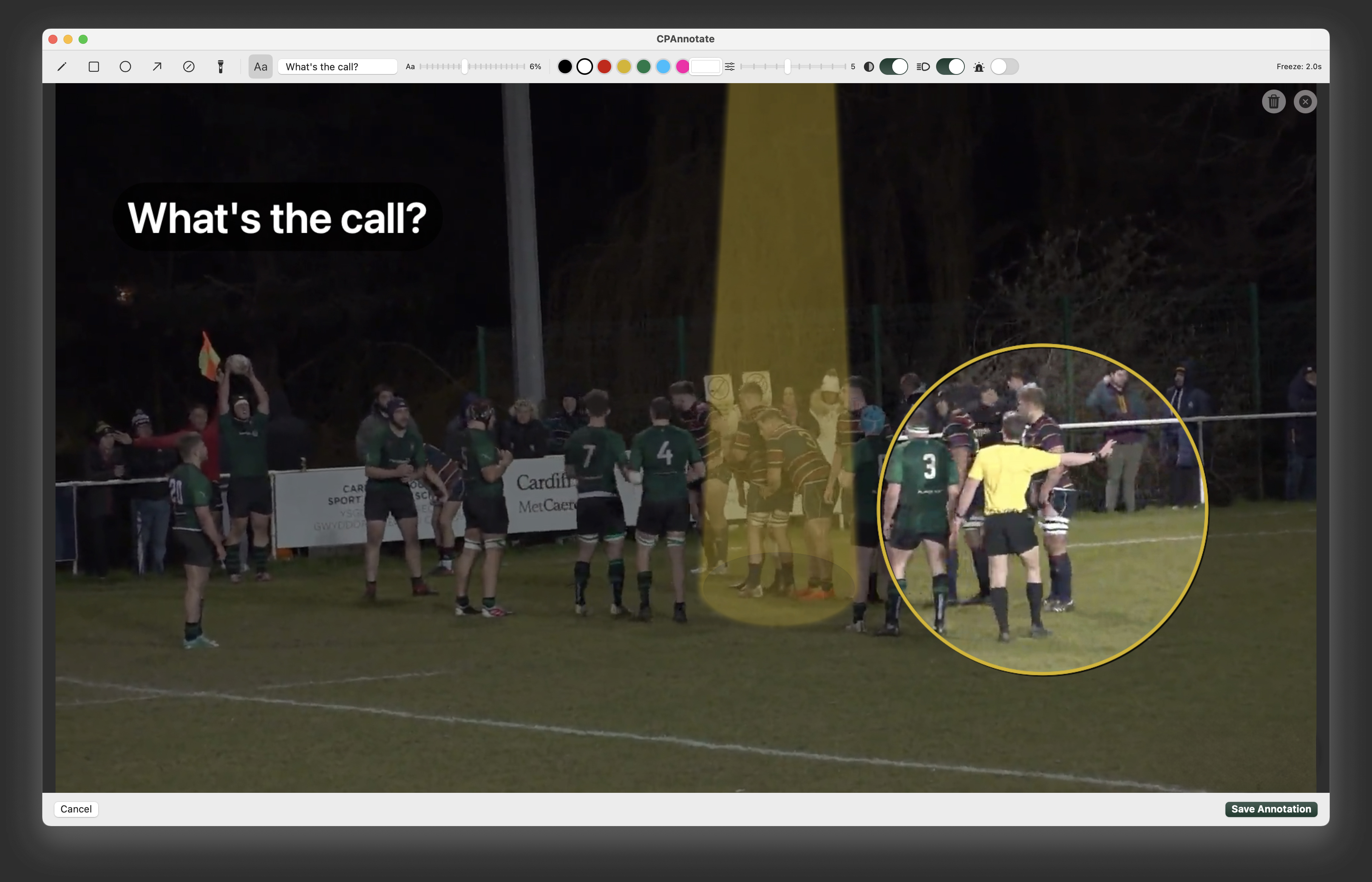 Annotated frame after using HighLightIt